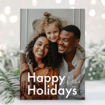 Budget Einfaches, feines zweifaches Foto Feiertagskarte<br><div class="desc">Die Budget Simple Modern Bold Type Two Foto Holiday Card verfügt über ein volles Foto mit Blutvergießen auf der Vorderseite,  ein weiteres Foto auf der Rückseite und einen Raum für Ihre längere Nachricht. Diese Karte ist in einer kleineren Größe und auf einem preisgünstigen Papier erhältlich.</div>