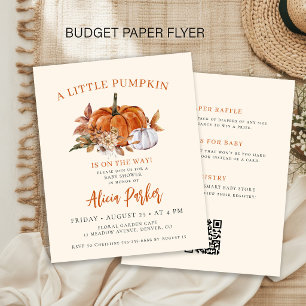 Budget Einladung zur Babyparty mit Kürbis für Mädc Flyer