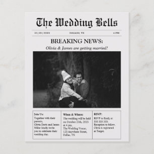 Budget Einzigartiges Newspaper Foto Einladung zur 