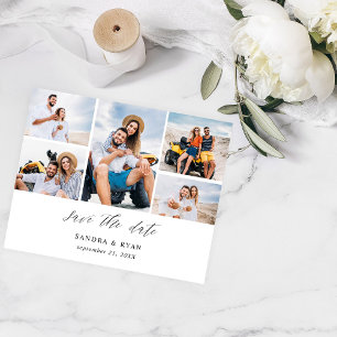 Budget Ele Chic 5 Multi-Foto Save the Date Flyer