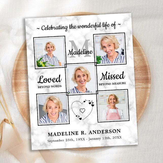 Budget Elegant 5 Foto Beerdigung Feier des Lebens (Von Creator hochgeladen)