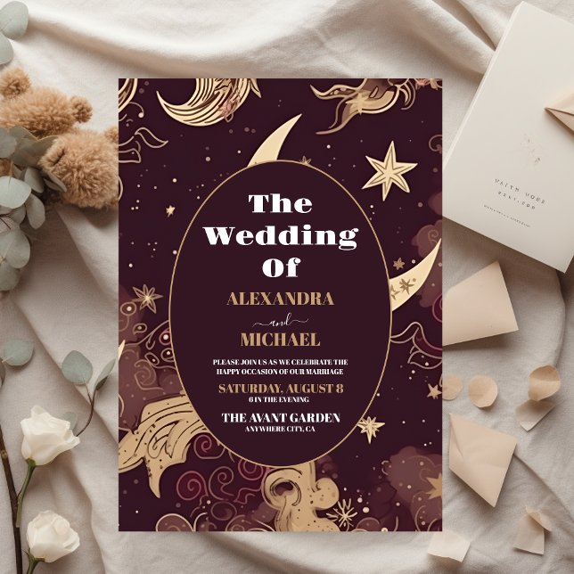 Budget Elegant Burgundy Gold Celestial Wedding (Von Creator hochgeladen)