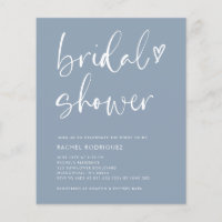 Budget Elegant Dusty Blue Bridal Dusche Einladung