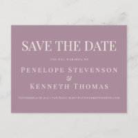 Budget Elegant Dusty Save the Date Lila