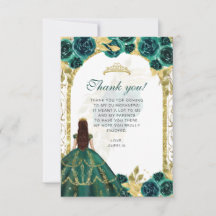 Budget Elegant Emerald Floral Foto Quinceañera