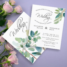 Budget Elegant Eukalyptus Greenerity Wedding Card