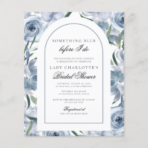 Budget Elegant Floral Etwas Blaues Brautparty Flyer