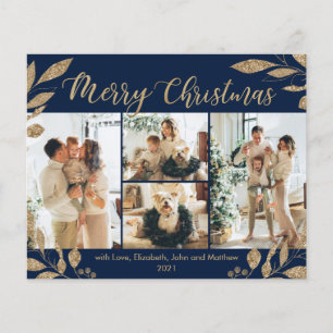 Budget Elegant Gold Marine Photo Carte de Noël