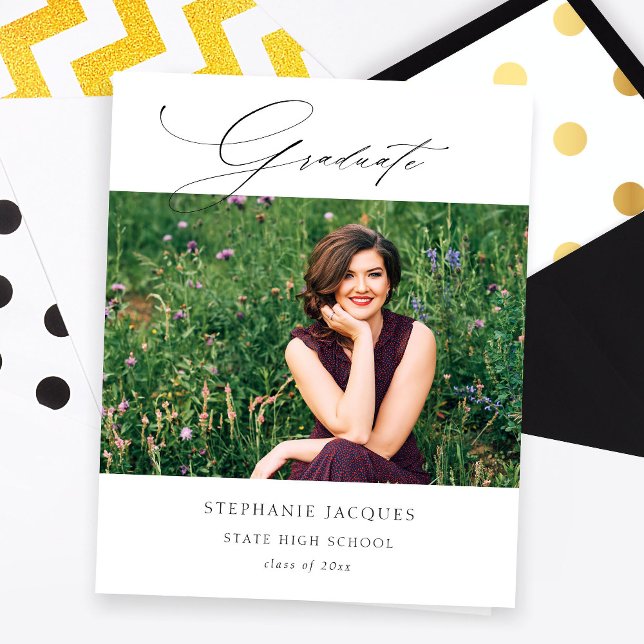 Budget Elegant Graduate Photo Class of Announcemen Flyer (Von Creator hochgeladen)