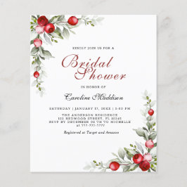 Budget Elegant Greenery Winter Brautparty Flyer