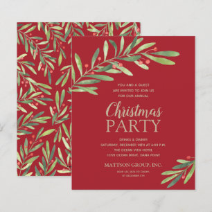 Budget Elegant Grün Weihnachten Party Einladung