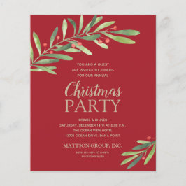 Budget Elegant Grün Weihnachten Party Einladung Flyer