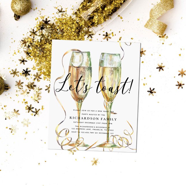 Budget Elegant Lass Toast New Year Party Flyer (Von Creator hochgeladen)