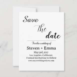 Budget élégant Mariage Bohème Faire-Part de Date d