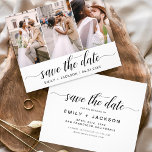 Budget Elegant Modernes Save the Date 3 Foto Flyer<br><div class="desc">Budget Modernes und elegantes Landschaftsbild Horizontal Drei (3) Foto Save the Date Hochzeitsmagnet mit handgeschriebener Schrift Typografie. Der Save the Date einladende Magnet beinhaltet Skripttypografie und schick und schlichtes Design,  mit dem Sie Ihre individuelle Verlobung Fotografie hinzufügen können.</div>