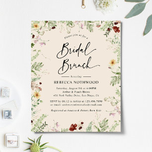 Budget Elegant Rustic Bridal Brunch Einladung