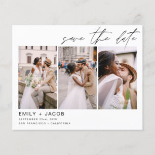 Budget Elegant Save the Date 3 Foto Einladung Flyer