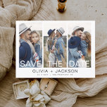 Budget Elegant Save the Date 3 Foto White Flyer<br><div class="desc">Budget Modernes und elegantes Foto Save the Date Hochzeitskarte. Die Save the Date einladende Einladungskarte beinhaltet weiße Typografie,  schick und schlichtes Design auf weißem Hintergrund,  mit dem Sie Ihre individuelle Verlobung Fotografie hinzufügen können.</div>