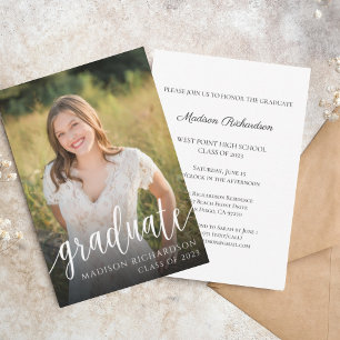 Budget Élégant Script Graduate Photo Faire-part
