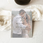 Budget Elegant Script Photo Wedding Invitation<br><div class="desc">A simple and chic photo wedding invitation featuring elegant script calligraphy details and classic text overlay on a portrait vertical photo on the front. The back has a full bleed photo. Click the edit button to customize this design.</div>