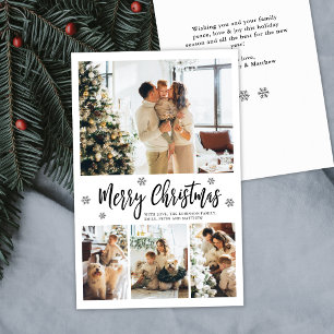 Budget Élégant Typographie Collage Carte de Noël