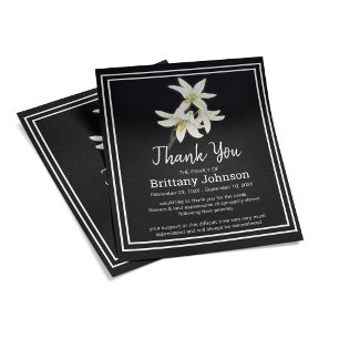Budget Elegant White Lilly Beerdigung Danke