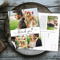 Budget Elegante 3 Foto Collage Wedding Vielen Dank