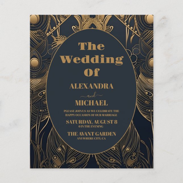 Budget Elegante Art-Déco-Hochzeit (Vorderseite)