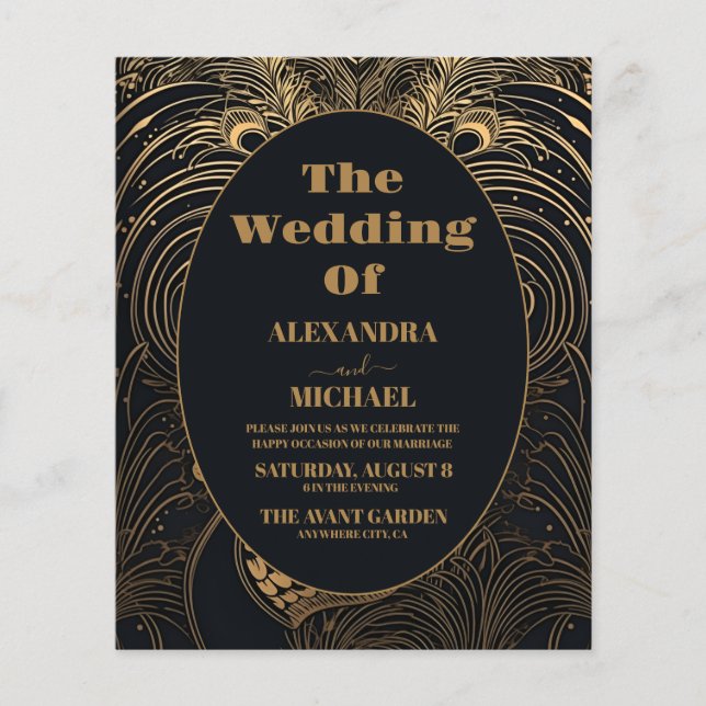 Budget Elegante Art-Déco-Hochzeit (Vorderseite)