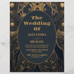 Budget Elegante Art-Déco-Hochzeit Flyer