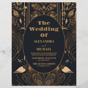 Budget Elegante Art-Déco-Hochzeit Flyer