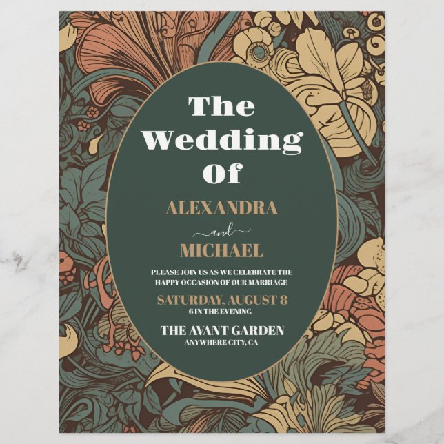 Budget Elegante Blumenfreude im Jugendstil Flyer (Vorne)