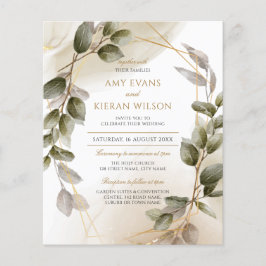 Budget Elegante Blush Green Gold Watercolor Hochze