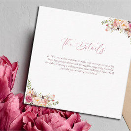 Budget Elegante Blush Pink Bläserne Hochzeit Begleitkarte