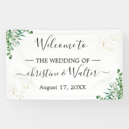 Budget Elegante Eucalyptus-Blätter Hochzeitsfeier  Banner