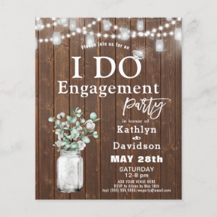 BUDGET Elegante Eukalyptus I DO Party Einladung Flyer