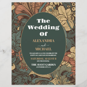 Budget Elegante Florale Art Nouveau Hochzeit Flyer