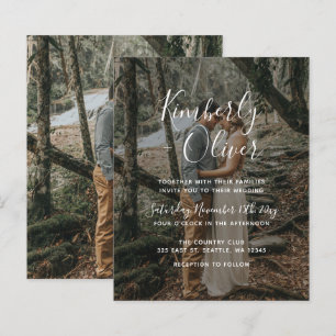 Budget Elegante Foto Overlay Einladung Hochzeit