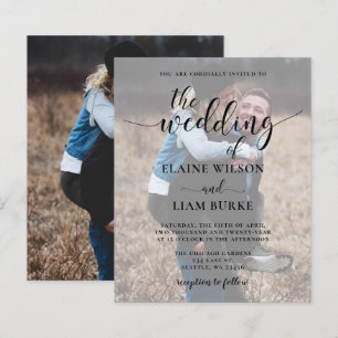 Budget Elegante Foto Overlay Einladung Hochzeit