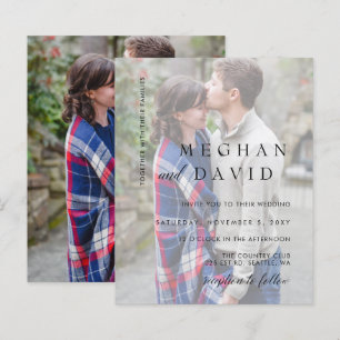 Budget Elegante Foto Overlay Einladung Hochzeit