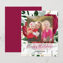 Budget Elegante Glam Rote Rosen Glitzer Holiday Ca