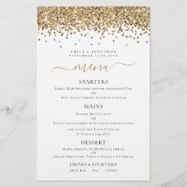 Budget Elegante Gold Glitzer Hochzeitsmenü