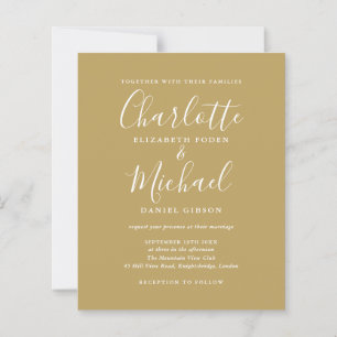 Budget Elegante Gold Hochzeit Einladung