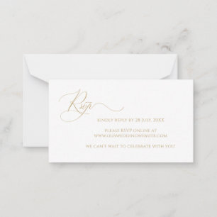 Budget Elegante Gold Script Wedding RSVP Card Mitteilungskarte