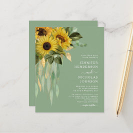 Budget Elegante grüne Blütenblumen Hochzeit