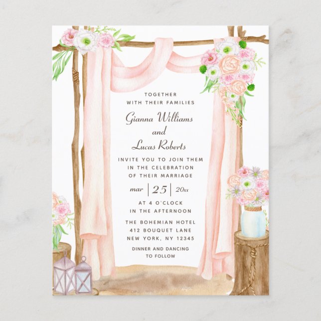 Budget Elegante Hochzeit im Freien Flyer (Vorne)
