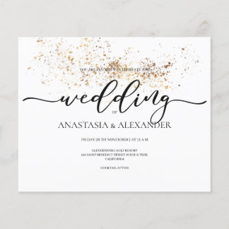 BUDGET/Elegante Hochzeitseinladung. Einladung Flyer