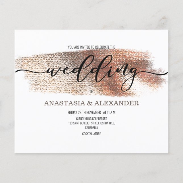 BUDGET/Elegante Hochzeitseinladung. Flyer (Vorne)