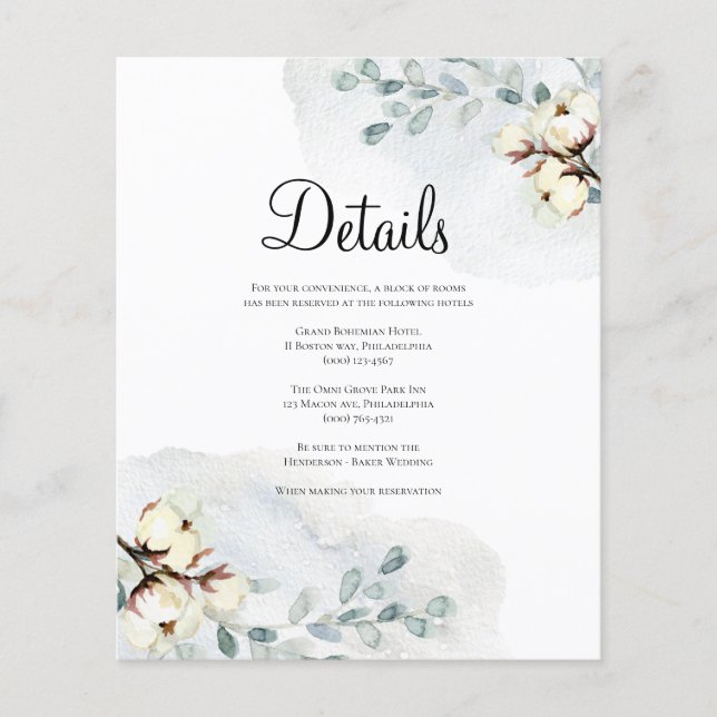 Budget/Elegante Hochzeitskarte. Flyer (Vorne)