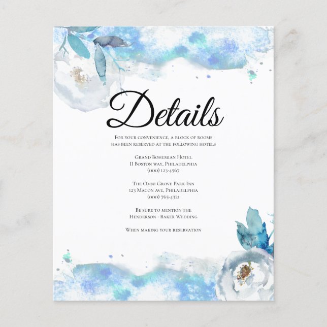 Budget/Elegante Hochzeitskarte. Flyer (Vorne)